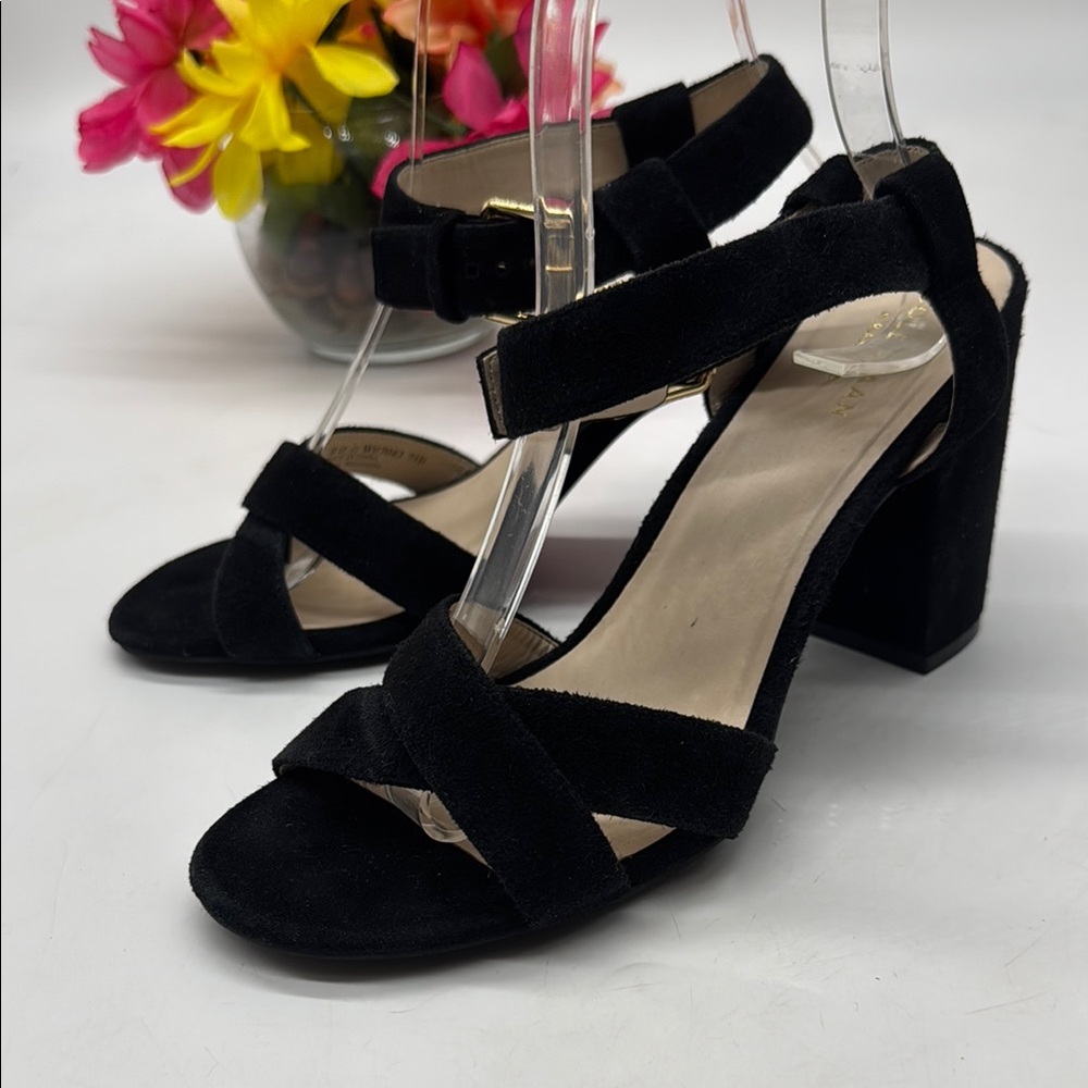Cole Haan Elegant Black Women's Block Heels Sandals Size 7.5 CH8764